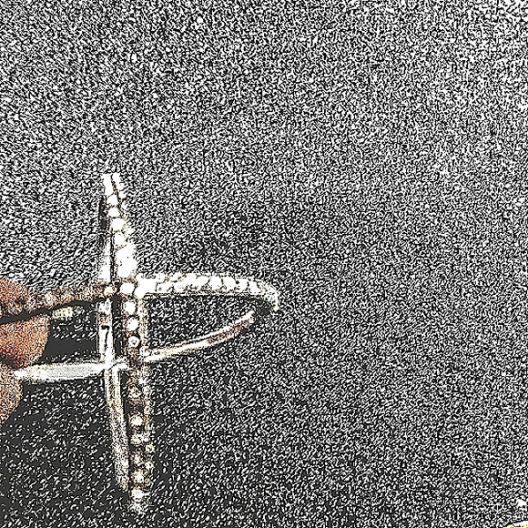 CZ Sterling Silver X Criss Cross Ring - Picture 2 of 9